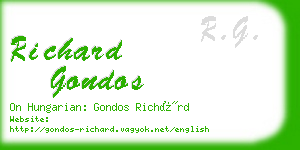 richard gondos business card